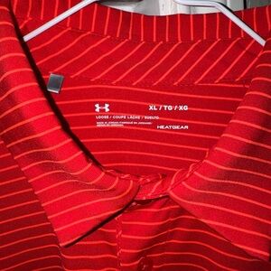 Under Armour Red Striped Men's Polo Shirt